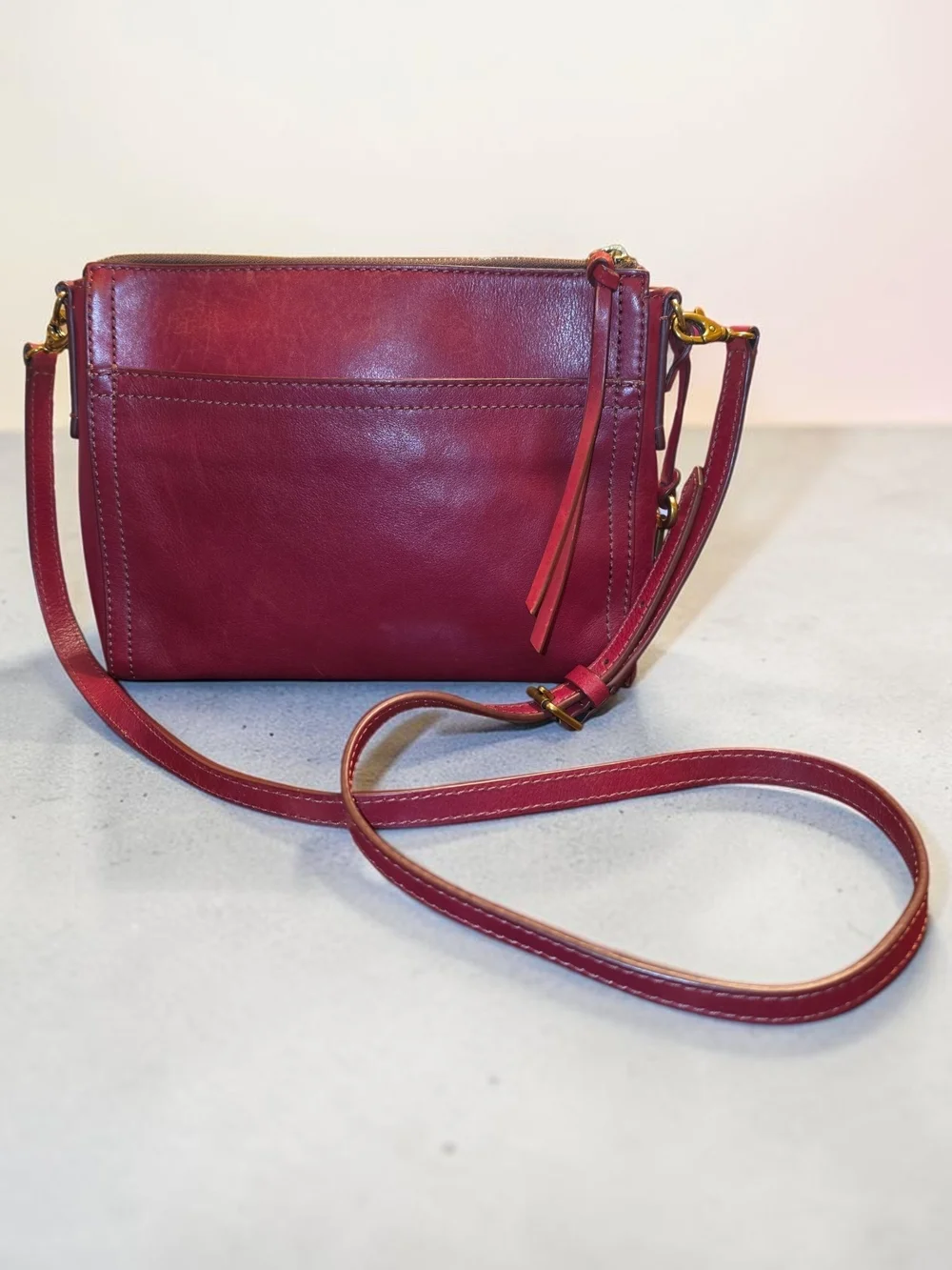 Fossil Patchwork Leather Crossbody Bag
